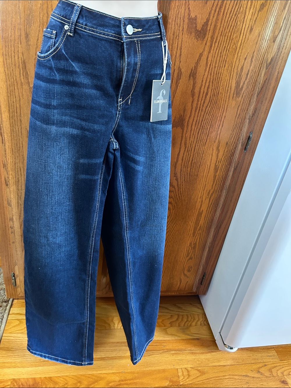 Flannerys Women's Wide-Leg Flare Jeans in Dark Blue